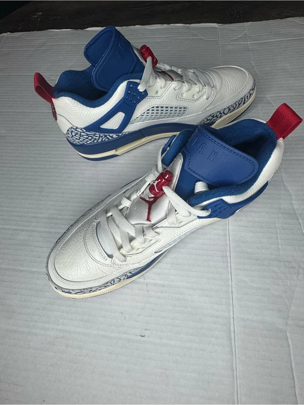 Jordan White Blue Red Retro Athletic Sneakers